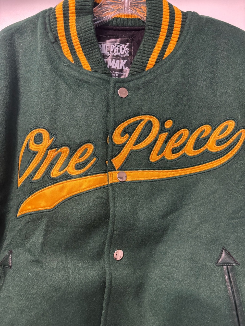 Dim Mak One Piece Green & Yellow Varsity Bomber Jacket Size XL View 2